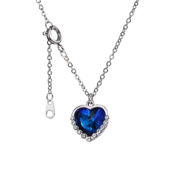 Collar - Heart Blue Crystal