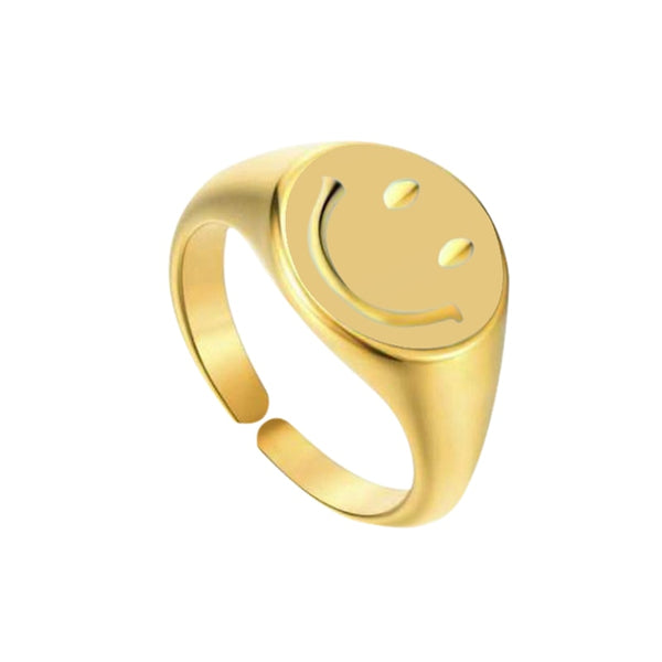 Anillo Sello "Smiley" - Acero Inoxidable Quirúrgico